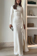 Long Sleeves Draped Slit Maxi Party Dress(7 Colors Available!)