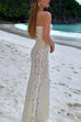 Karleedress Strapless Lace Hollow Out Bodycon Maxi Dress
