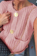 Karleedress Gold Buttons Pocketed Chunky Sweater Vest