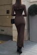 Karleedress Mockneck Long Sleeves Bodycon Knit Maxi Dress