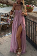 Karleedress Sleeveless Open Back High Slit Ruffle Maxi Dress