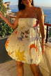 Karleedress Spaghetti Strap Unique Print Bubble Mini Dress