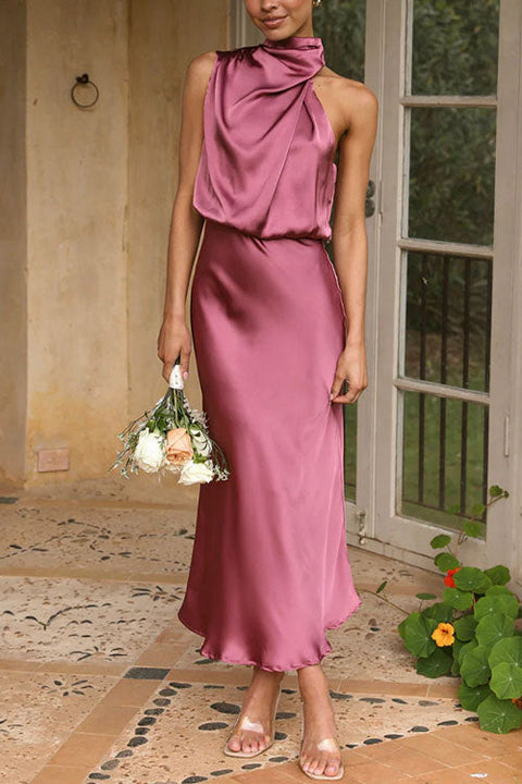 Karleedress Sleeveless Mockneck Waisted Maxi Dress