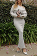 Karleedress One Shoulder Long Sleeves Bodycon Maxi Sweater Dress