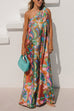 Tie Knot One Shoulder Unique Print Maxi Vacation Dress