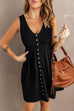 Karleedress V Neck Button Down Sleeveless Waisted Dress