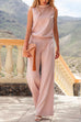 Karleedress Crewneck Sleeveless Wide Leg Jumpsuit