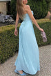 Karleedress Strapless V Neck Corset Pleated Maxi Dress