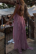 Karleedress Sleeveless Open Back High Slit Ruffle Maxi Dress