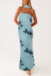 Karleedress Strapless Tube Floral Print Bodycon Maxi Dress