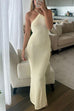 Karleedress Halter Open Back Hollow Out Knit Bodycon Maxi Dress