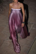 Karleedress Strapless Tube Gradient Ombre Satin Maxi Party Dress