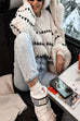 Karleedress Lantern Sleeves Color Block Chunky Knit Sweater