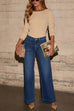 Karleedress Chic Straight Wide Leg Denim Pants