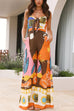 Karleedress Spaghetti Strap Tie Front Wasited Wide Leg Printed Jumpsuit