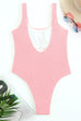 Karleedress Low Back High Cut Crinkle One Piece Swimsuit