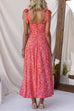 Bow Shoulder Floral Print Flowy Maxi Cami Dress