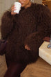 Karleedress Open Front Winter Faux Fur Teddy Coat