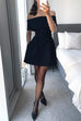 Karleedress Off Shoulder Waisted A-line Mini Dress