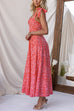 Bow Shoulder Floral Print Flowy Maxi Cami Dress