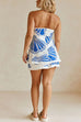 Karleedress Seashell Print Strapless Ruffle Tube Top and Wrap Mini Skort Set