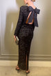 Karleedress Bow Backless Sequin Bodycon Maxi Party Dress