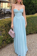 Karleedress Strapless V Neck Corset Pleated Maxi Dress