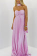 Karleedress Strapless Back Lace-up Satin Pleated Maxi Party Dress