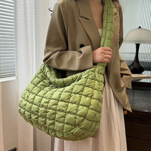 Karleedress Lightweight Quilted Grid Puffer Tote Bag
