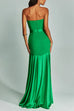 Karleedress Mesh V Neck Strapless Splice Flare Maxi Party Dress