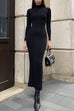 Karleedress Mockneck Long Sleeves Bodycon Knit Maxi Dress