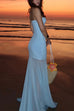Karleedress Strapless Mesh Splice Bodycon Maxi Dress