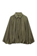 Karleedress Lapel Batwing Sleeves Zip Up Bomber Jacket