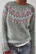 Karleedress Round Neck Unique Pattern Casual Sweater(in 6 Patterns)