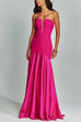Karleedress Mesh V Neck Strapless Splice Flare Maxi Party Dress