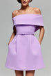 Karleedress Off Shoulder Waisted A-line Mini Dress