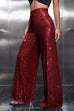 Karleedress Sparkly Elastic Waist Wide Leg Sequin Pants
