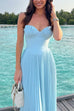 Karleedress Strapless V Neck Corset Pleated Maxi Dress