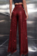 Karleedress Sparkly Elastic Waist Wide Leg Sequin Pants