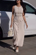 Karleedress Sleeveless Button Down Knit Bodycon Maxi Dress