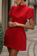Karleedress Mockneck Petal Sleeves Bow Knot Cut Out Mini Dress