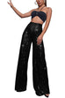 Karleedress Sparkly Elastic Waist Wide Leg Sequin Pants