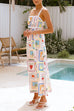 Karleedress Tie Back Ric Rac Trim Unique Print Maxi Cami Holiday Dress