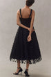 Karleedress V Neck Mesh Polka Dot A-line Midi Cami Dress