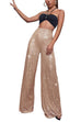 Karleedress Sparkly Elastic Waist Wide Leg Sequin Pants