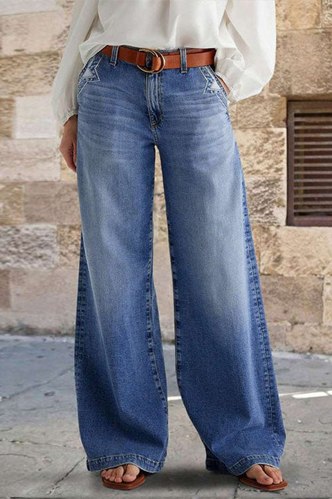 Karleedress Distressed Wide Leg Casual Leans