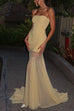 Karleedress Strapless Tube Flare Mesh Maxi Party Dress