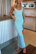 Karleedress U Neck Sleeveless Sequin Bodycon Maxi Dress