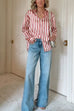 Karleedress Long Sleeves Button Down Striped Blouse Shirt