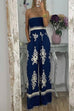 Karleedress Off Shoulder Smocked High Waist Wide Leg Printed Jumpsuit